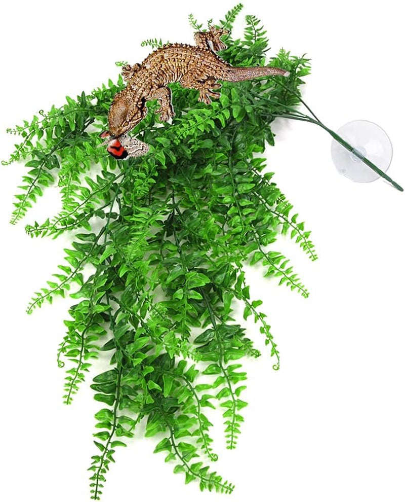 Reptile Plants Hanging Fake Vines Boston Climbing Terrarium Plant with Suction Cup for Bearded Dragons Lizards Geckos Snake Pets Hermit Crab and Tank Habitat Decorations (2 Pack)
