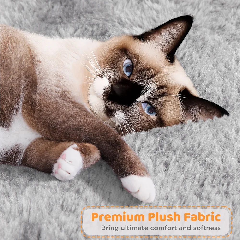 Multilevel Plush Cat Tree with Dangling Balls for Cats and Kittens, Light Gray