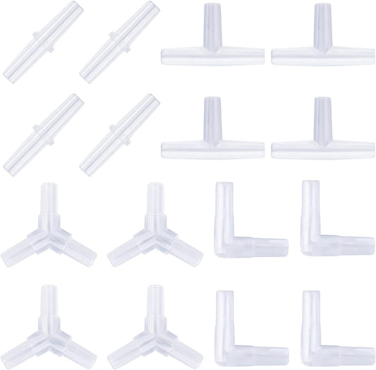 Aquarium Airline Tubing Connectors Plastic Inline Valve, Fish Tank Air Pump Connector, 40-Piece