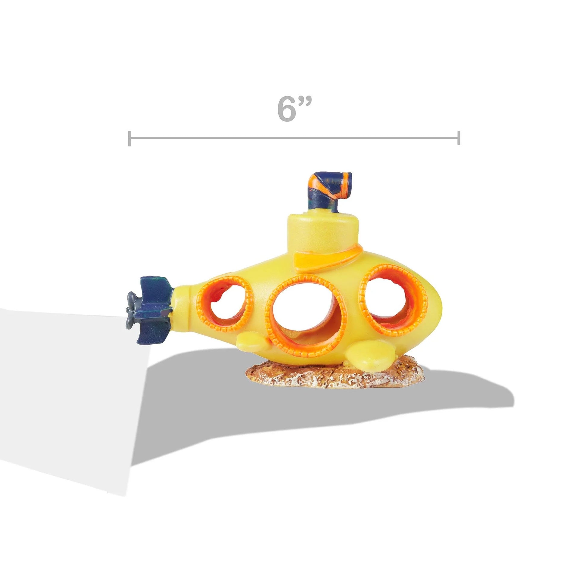 Yellow Submarine Glow in the Dark Polyresin Aquarium Ornament