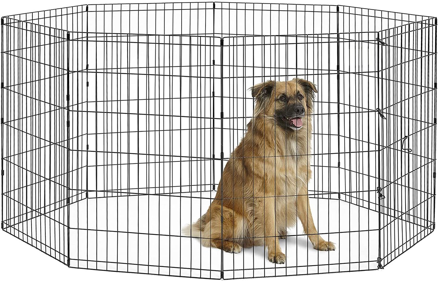 Dog Exercise Pen & Playpen, 24" W X 36" H, No Door, Black