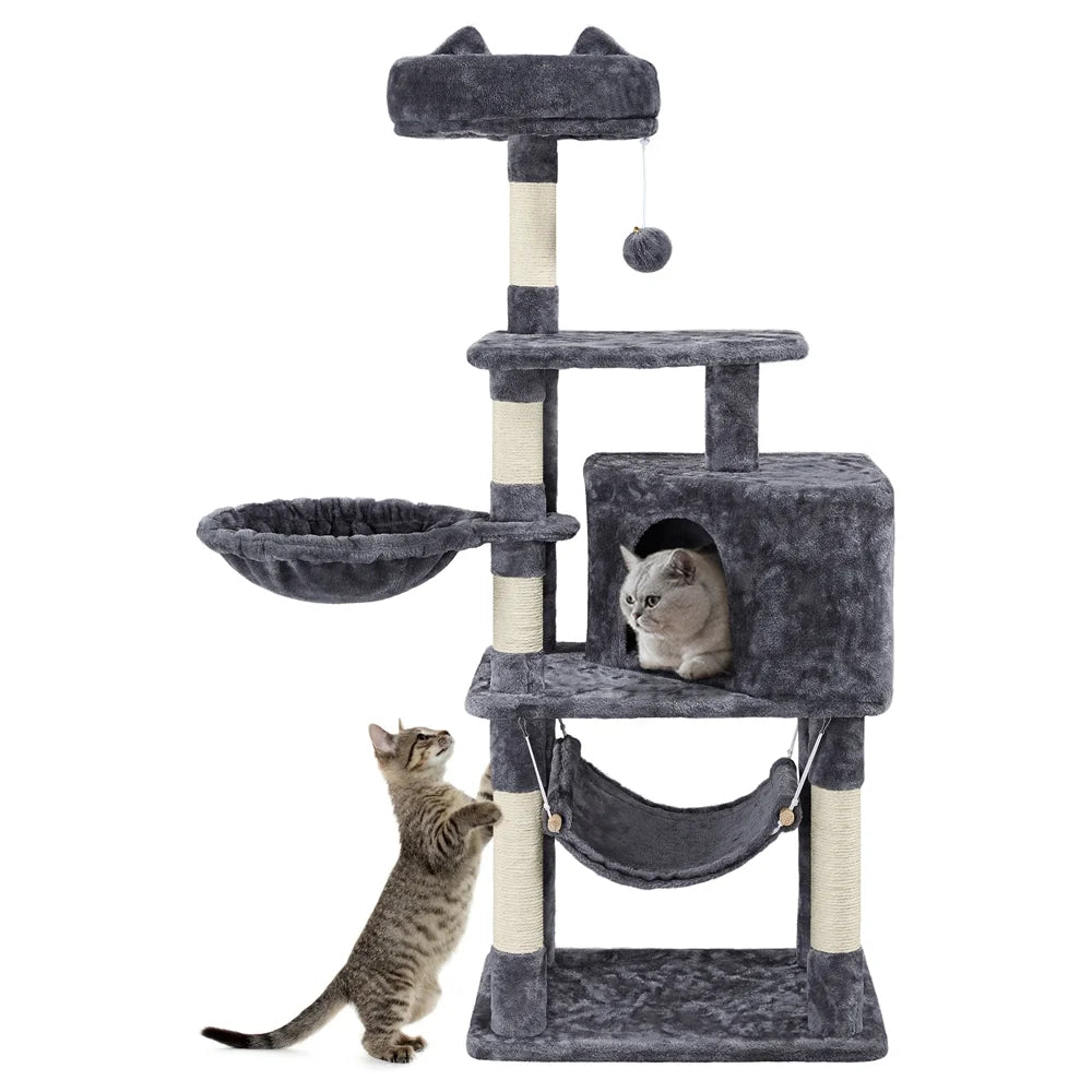 55" Cat Tree Tower for Small Medium Cats, Dark Gray