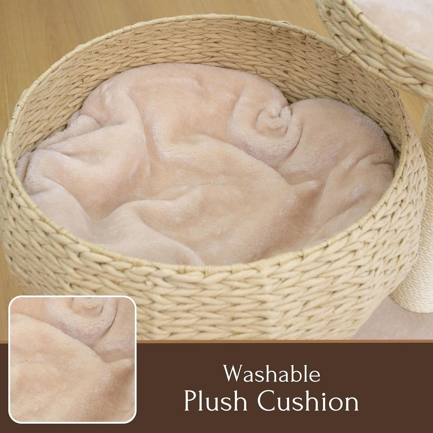 Paper Rope Natural Bowl Shaped with Perch Cat Tree