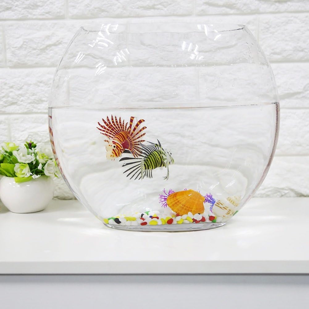 Artificial Lion Fish,Luminous Fake Fish,Aquarium Fish Tank Ornament,Glow Simulation Animal Decoration (Black)