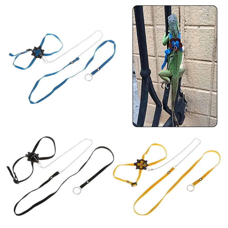 Pet Harness Reptile Leash Turtle Lizard Adjustable Outdoor Training Soft Strap Tortoise Reptile Adjustable Leashes