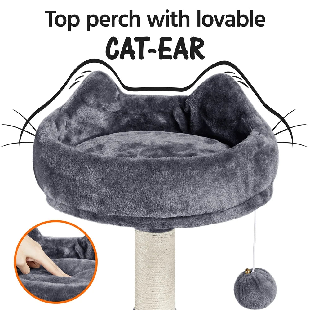 55" Cat Tree Tower for Small Medium Cats, Dark Gray