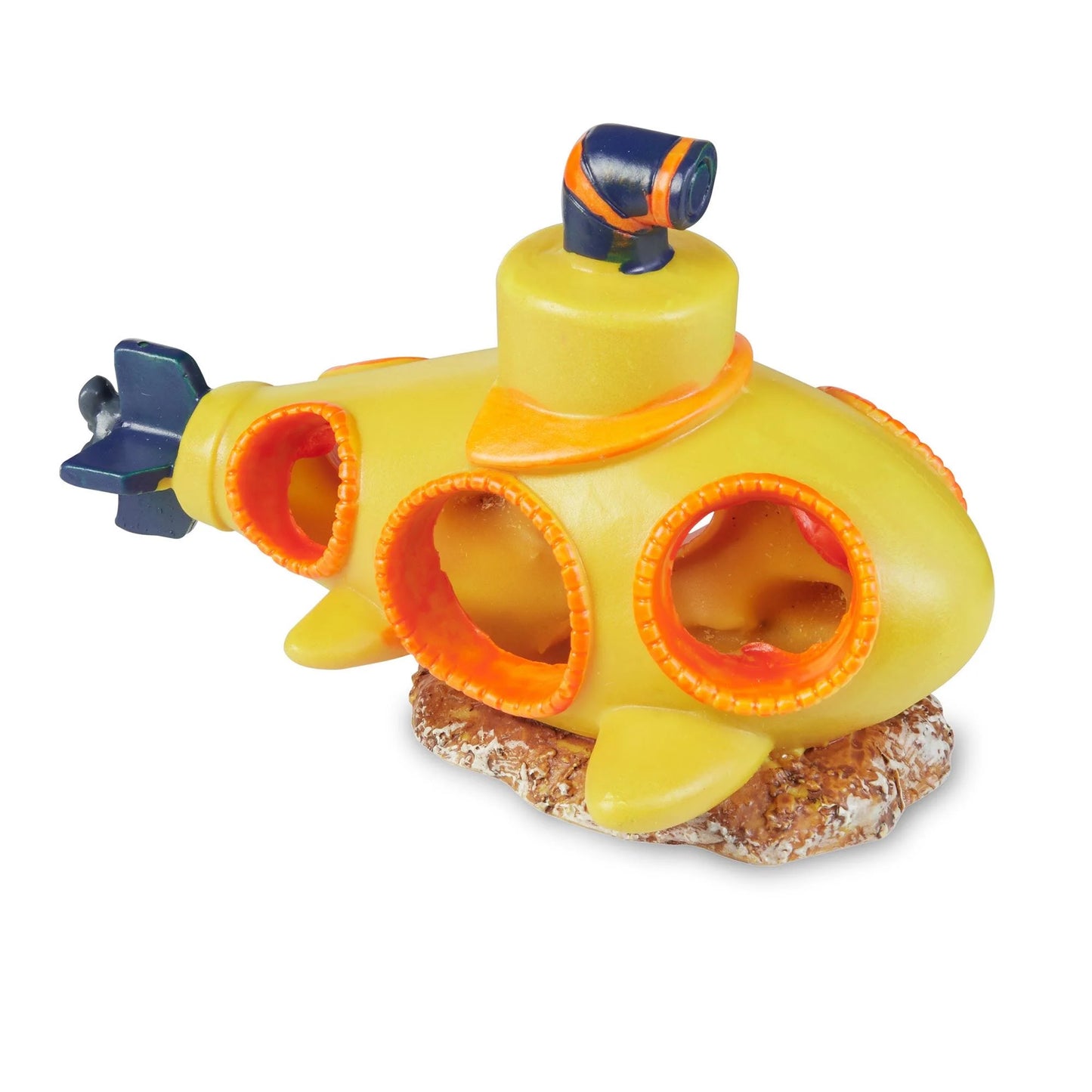 Yellow Submarine Glow in the Dark Polyresin Aquarium Ornament