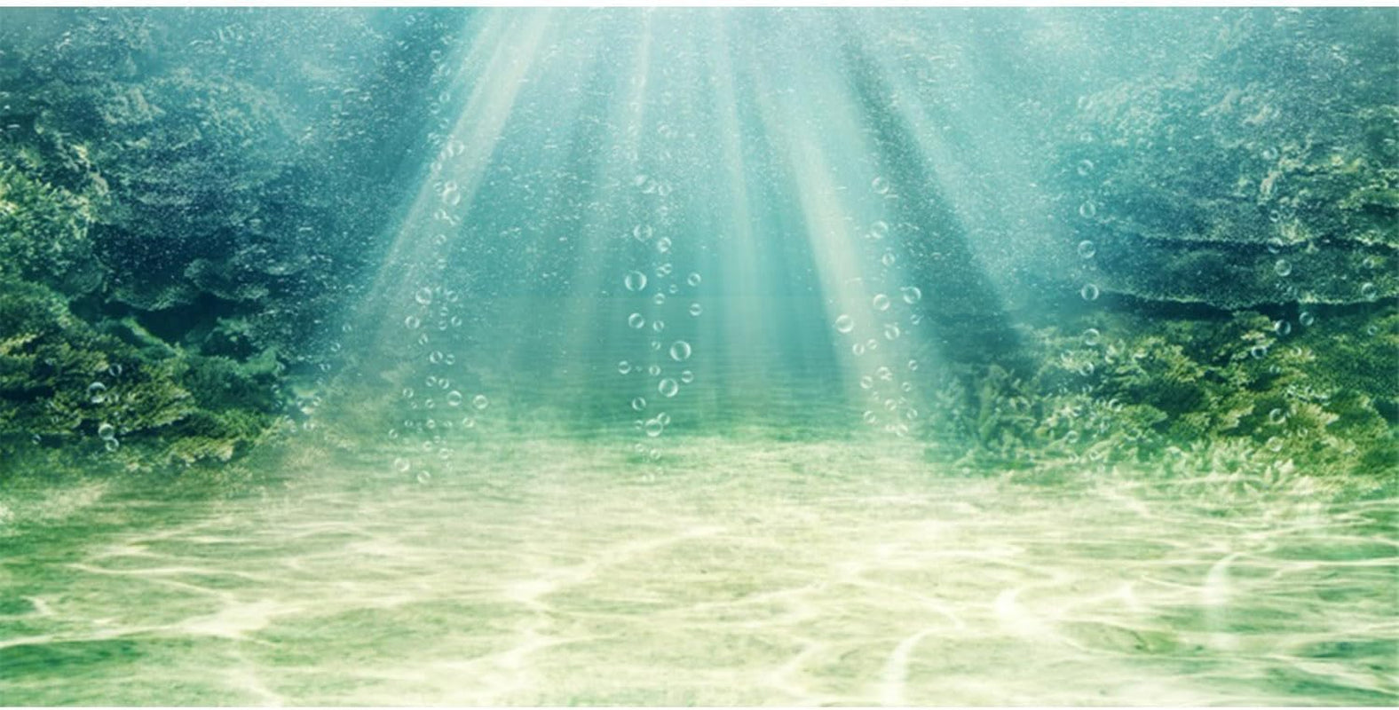 30X18 Inches Aquarium Background Aquatic Plant Bubble Underwater Ocean Floor Fish Tank Background Polyester Background