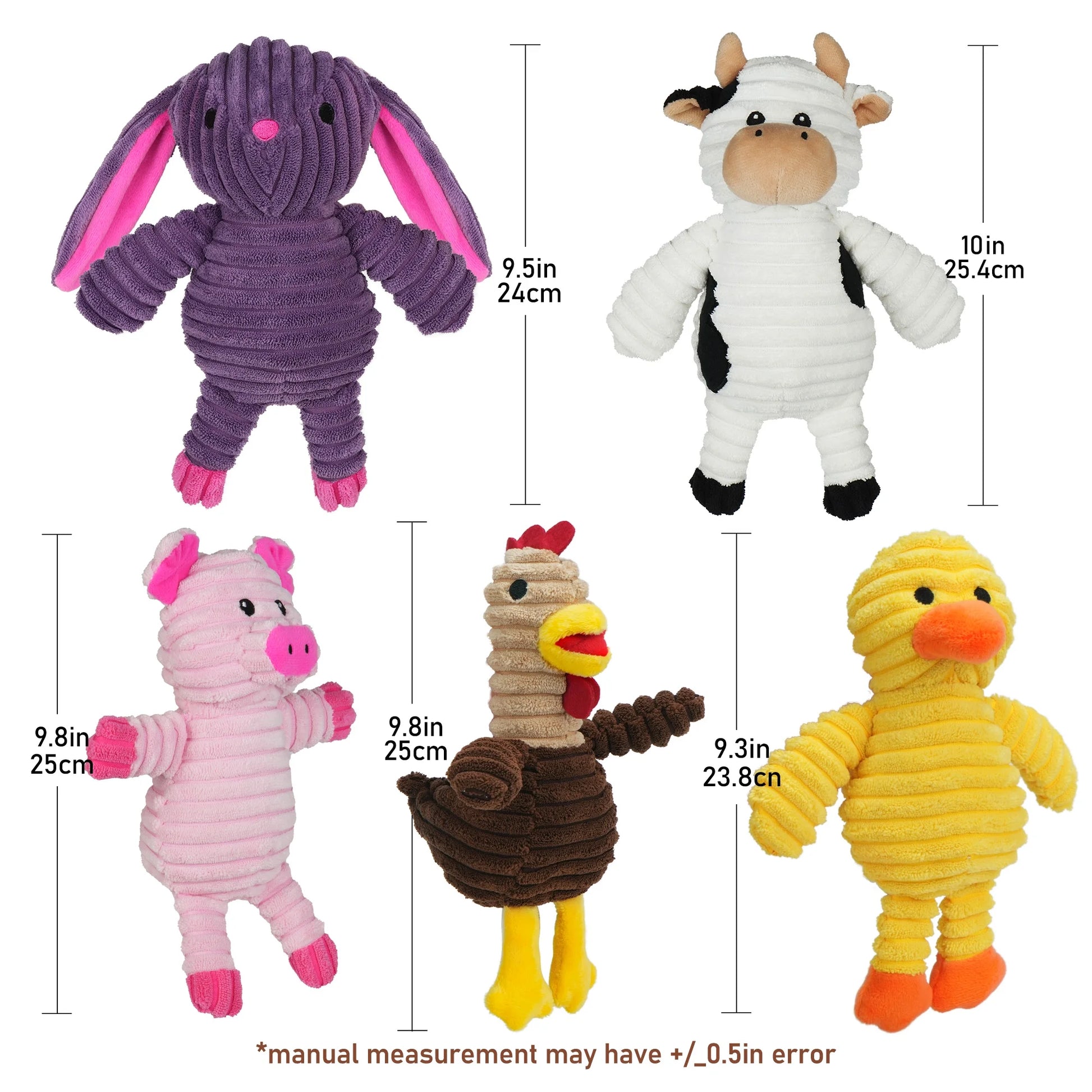 Dog Toys, 5 Pack, Squeaky Plush Dog Chew Toys Gift for Small Medium Large Dogs, Puppy