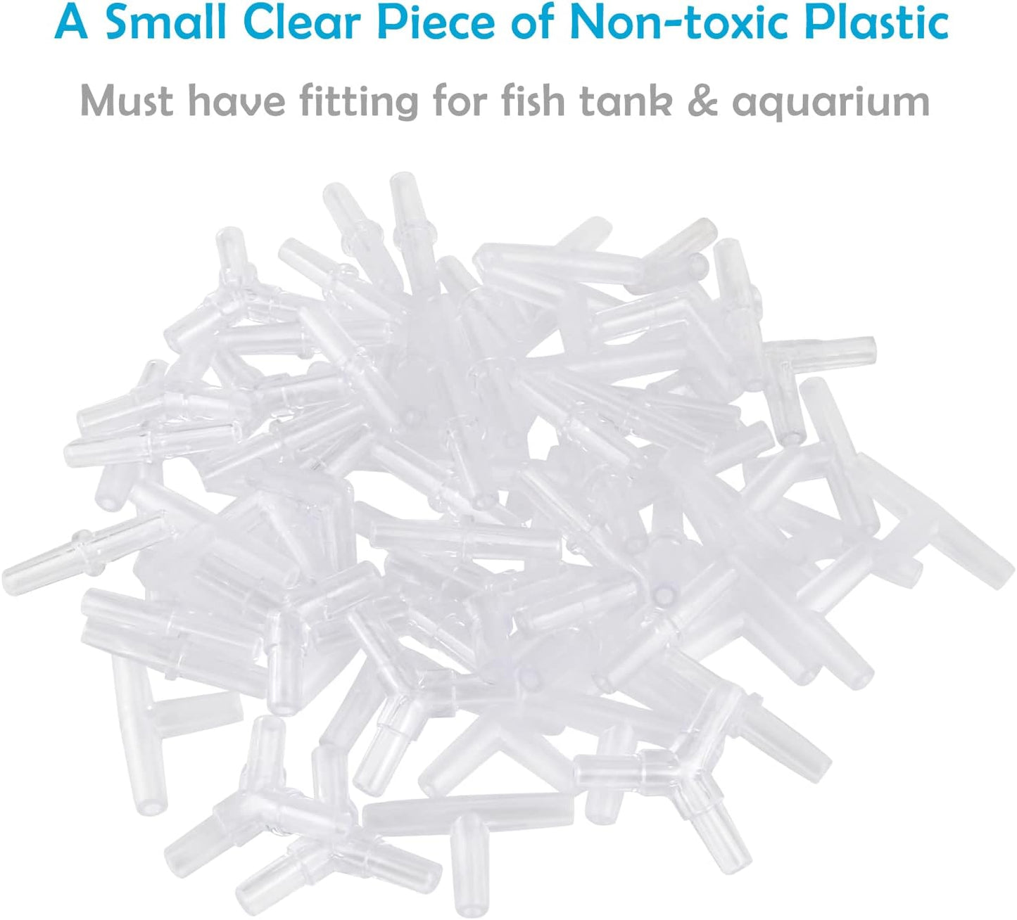 Aquarium Airline Tubing Connectors Plastic Inline Valve, Fish Tank Air Pump Connector, 40-Piece