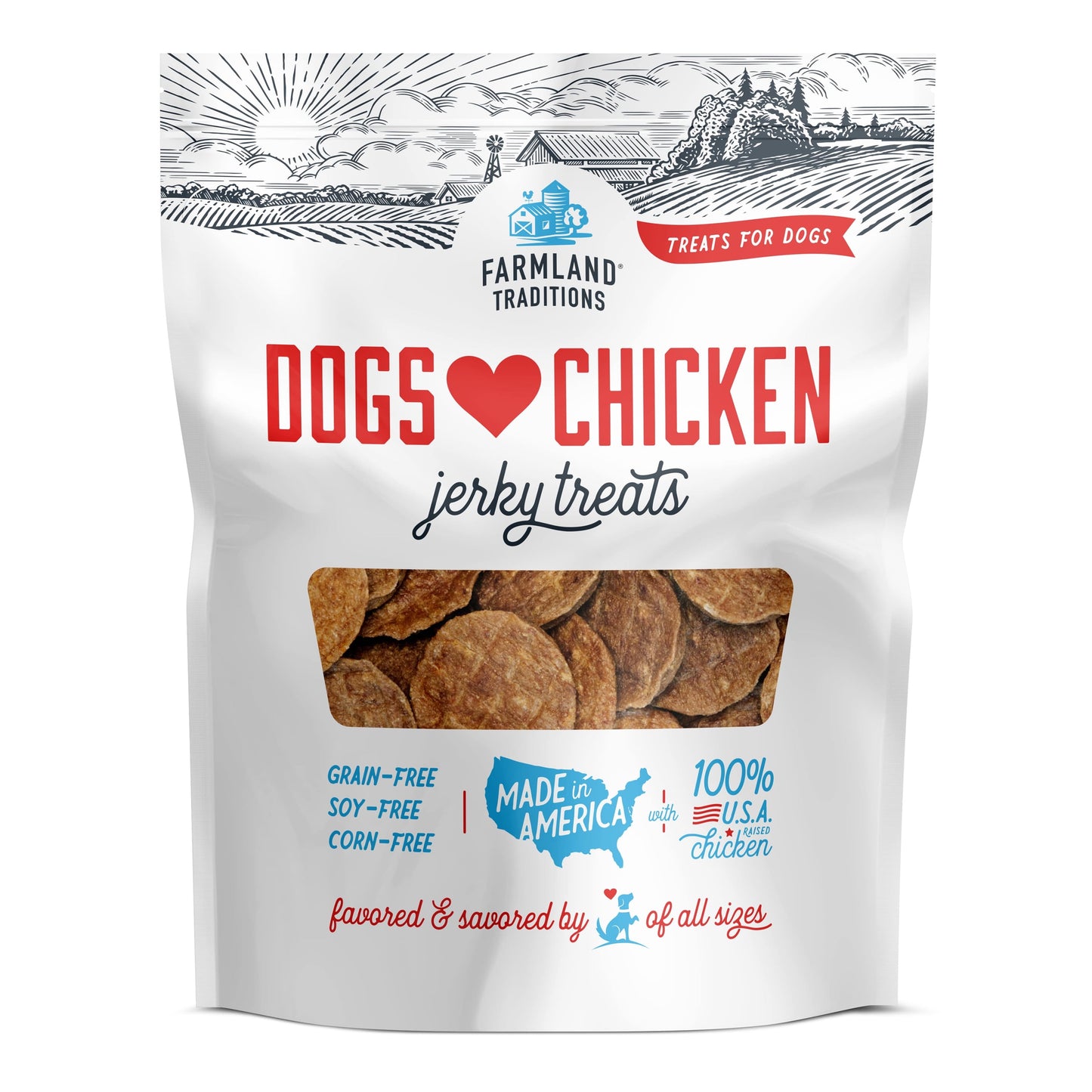 Dogs Love Chicken Jerky Dog Treats with Only 3 Ingredients and No Fillers, 1 Pound Bag
