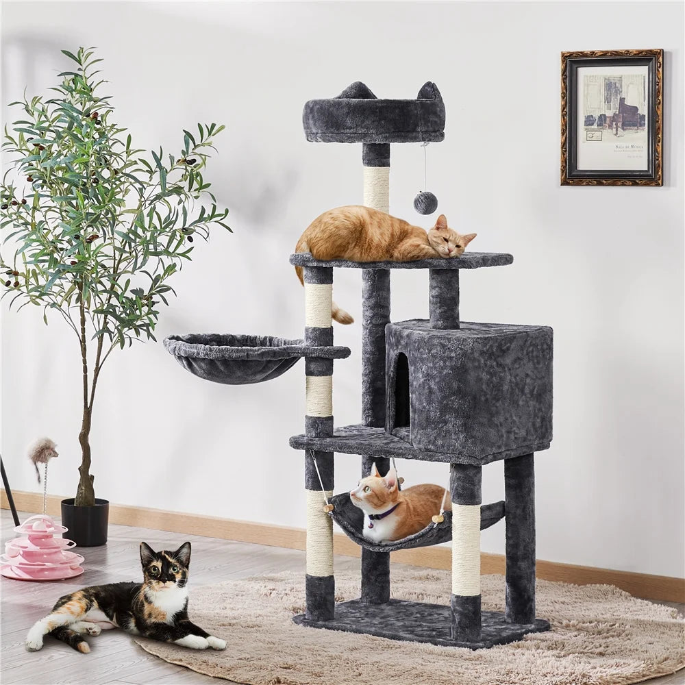 55" Cat Tree Tower for Small Medium Cats, Dark Gray