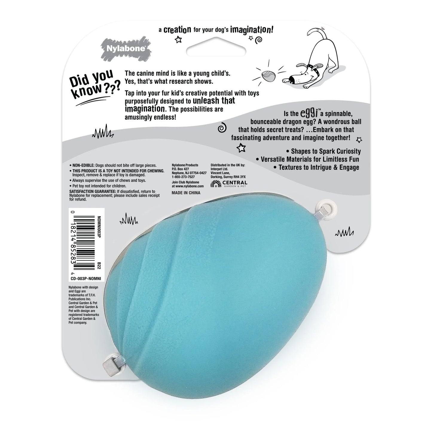 Eggi Interactive Dog Toy, Lightweight Bouncy Treat Toy, Creative Play & Exercise