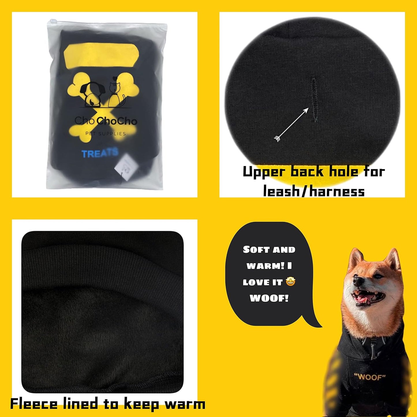 Stylish Dog Hoodie Dog Clothes Streetwear Cotton Sweatshirt Fashion Outfit for Dogs Cats Puppy Small Medium Large (XL, Yellow)