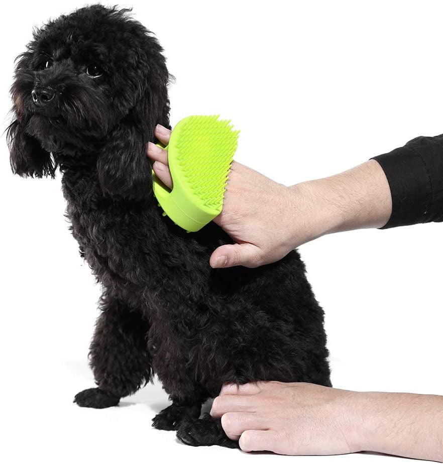 Soft Silicone Dog & Cat Grooming Brush - Pet Bath & Massage for Short or Long Hair - Slicker Shedding Hair Brush Purple