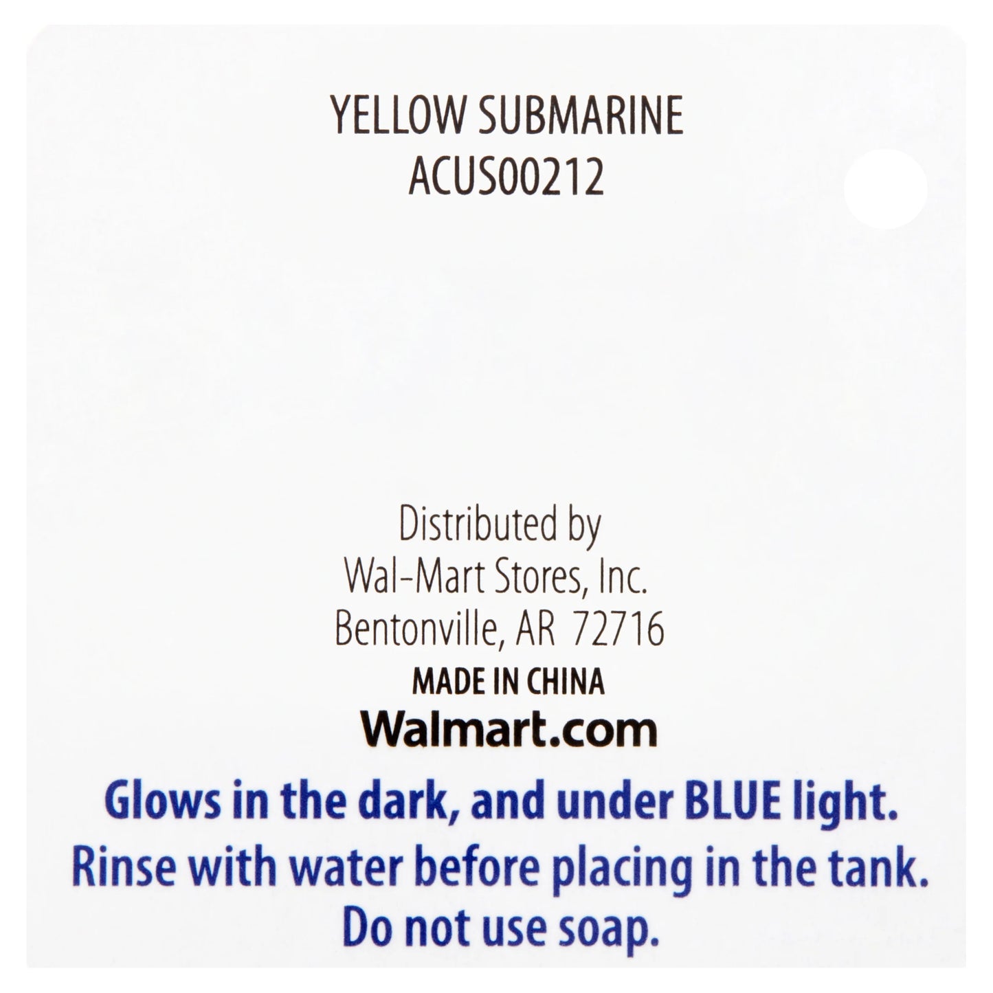 Yellow Submarine Glow in the Dark Polyresin Aquarium Ornament