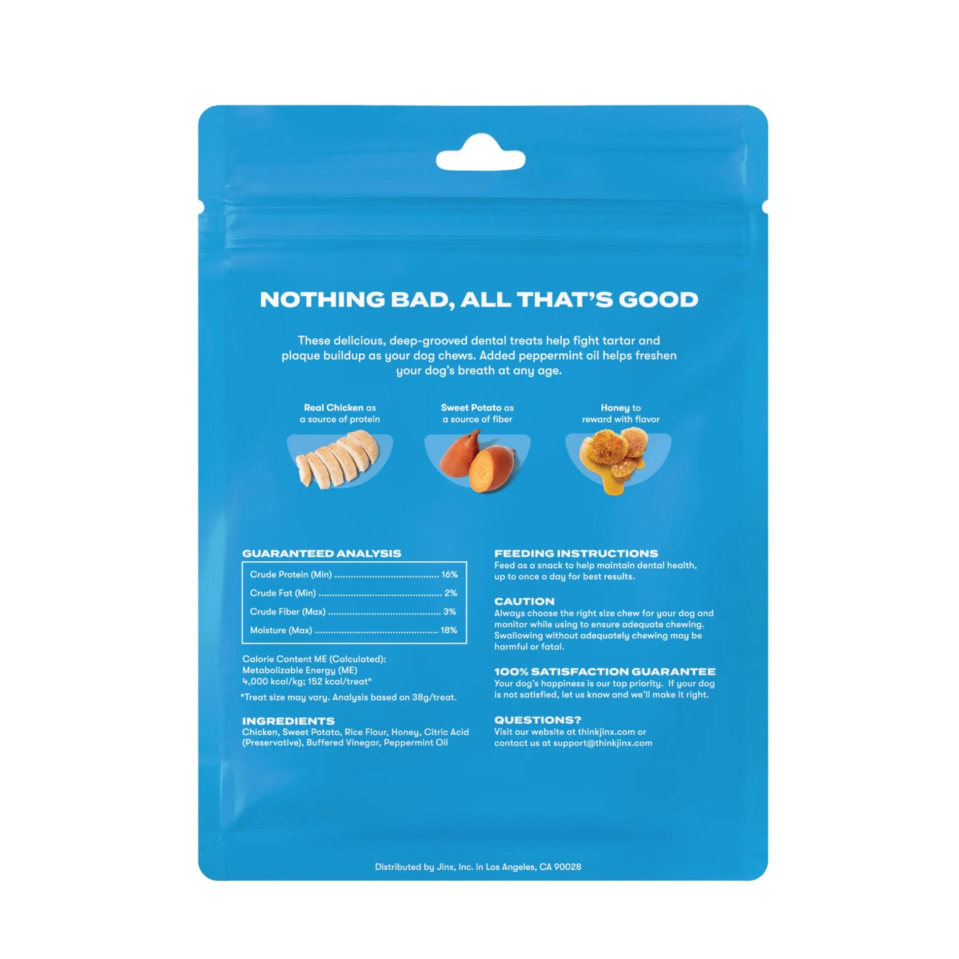 Chicken Flavor Dry Dental Treats for Medium Dogs, 8.8 Oz Bag, 7 Treats