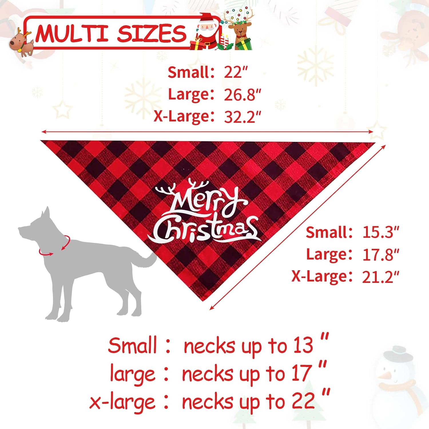 2 Pack Christmas Buffalo Plaid Dog Bandanas - Scarf Triangle Bibs Kerchief Merry Christmas Pet Costume for Small Medium Large Dogs Cats (Christmas 1, Small)