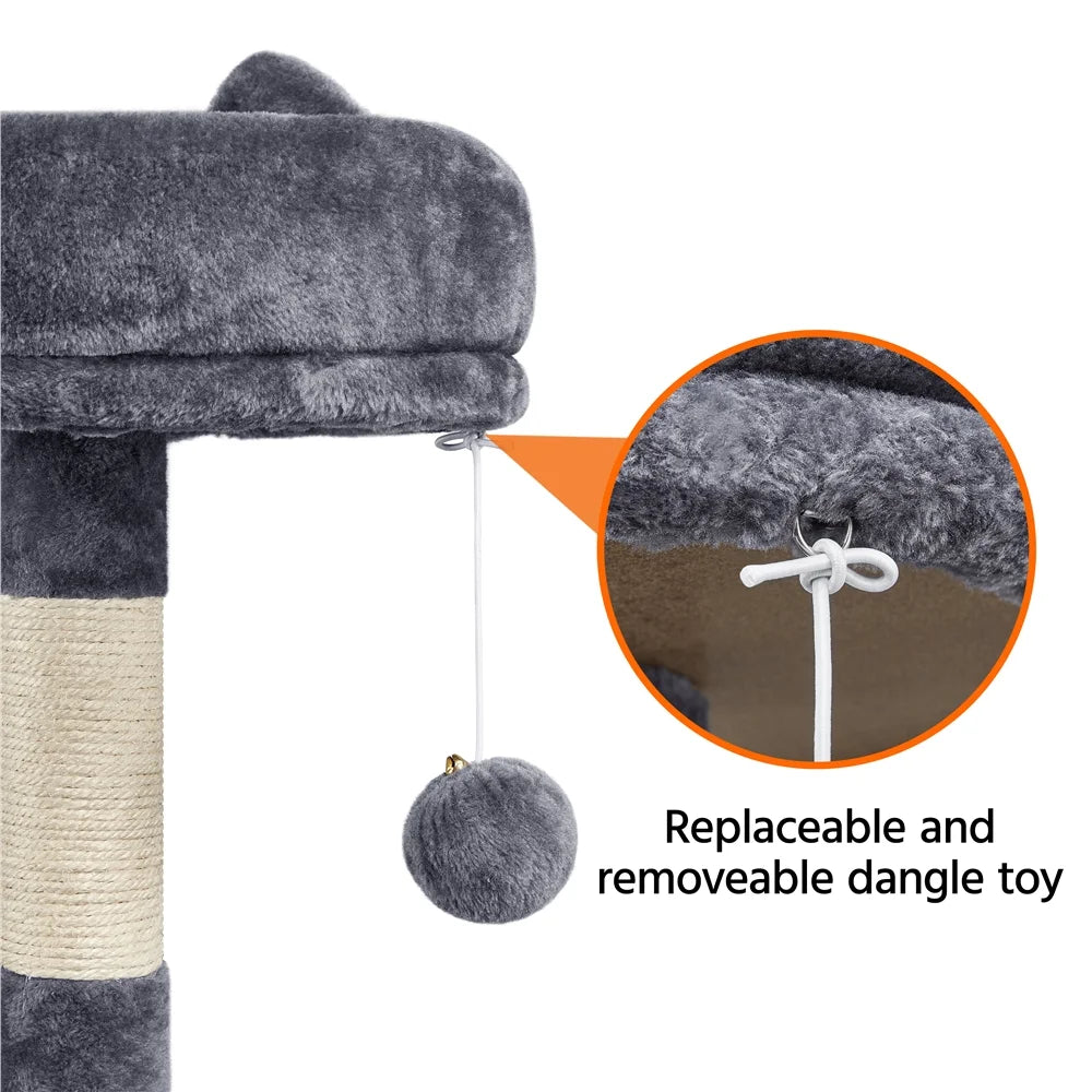 55" Cat Tree Tower for Small Medium Cats, Dark Gray