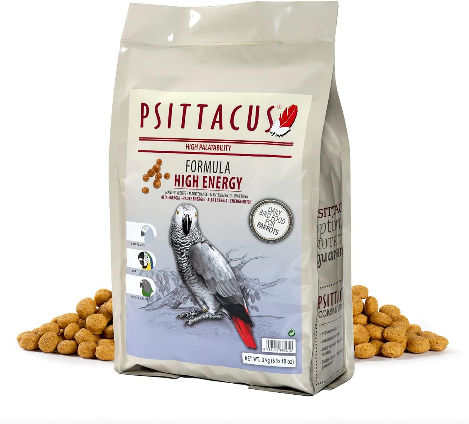 High Energy 6.6 Lb | Complete Pellet Diet for African Greys, Macaws and Other African Parrots | Premium Food for Birds, 100% No-Gmo
