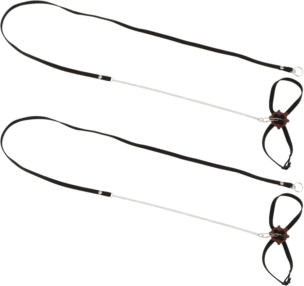 2 Pack Adjustable Reptile Harness and Leash for Lizard Gecko Bearded Dragon outside Walk (Black)