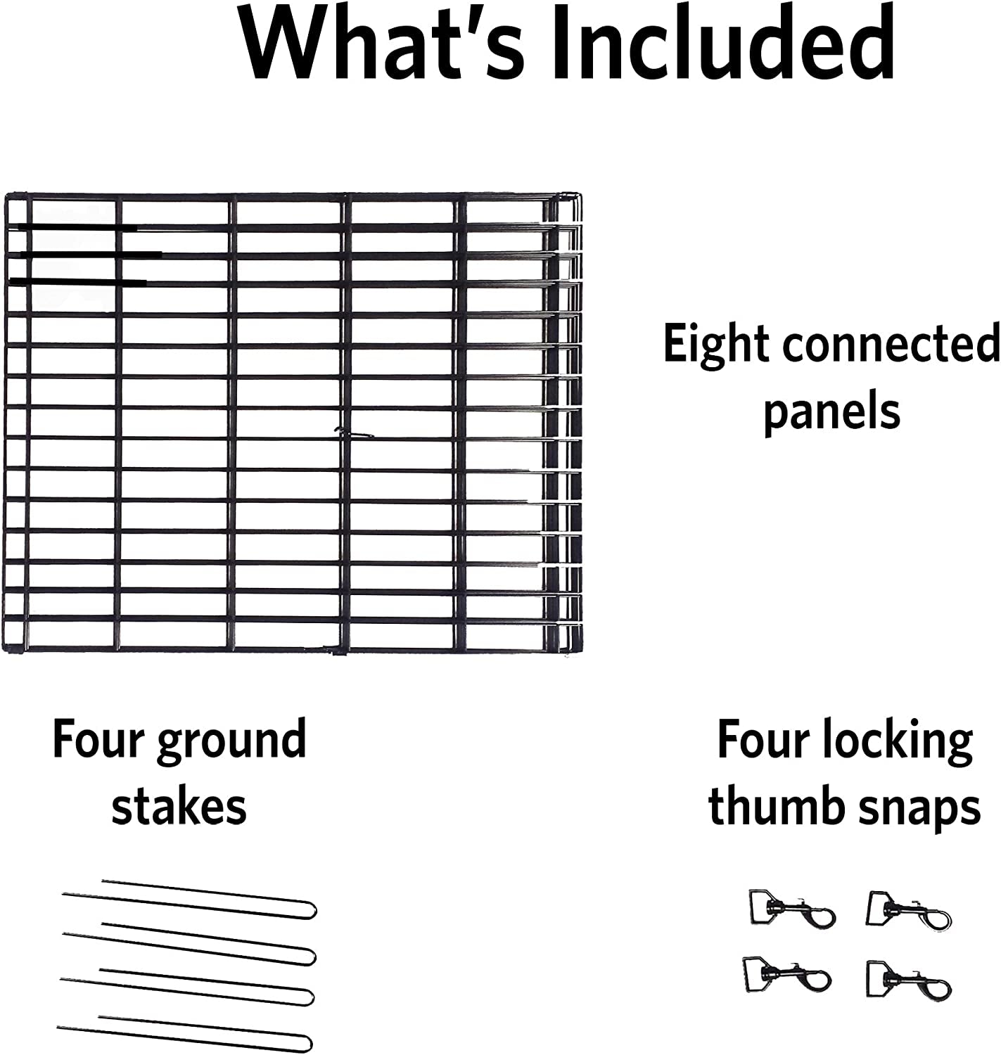 Dog Exercise Pen & Playpen, 24" W X 36" H, No Door, Black