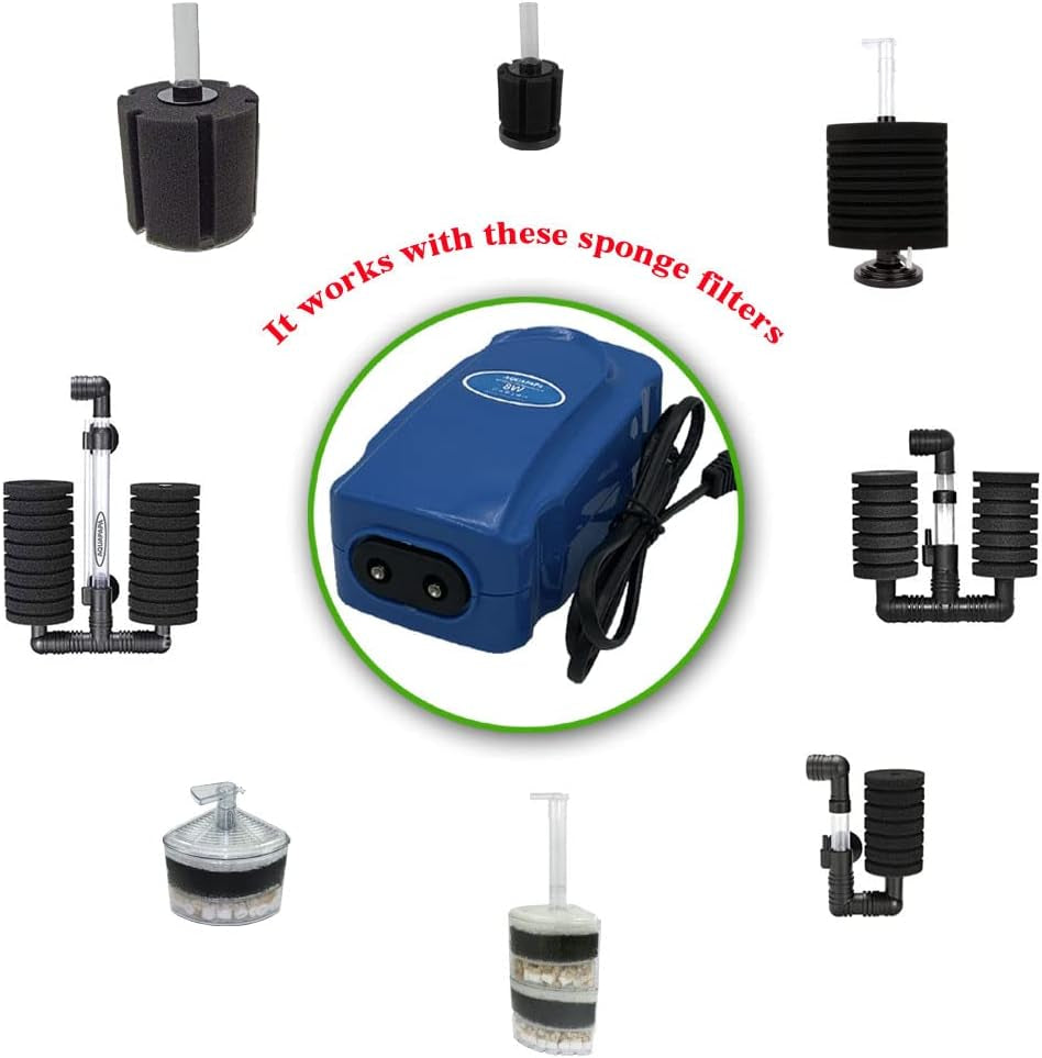 Bio Sponge Filter Air Pump Driven up to 20 Gallon Each, Breeding Fry Betta Shrimp Fish Tank Aquarium (Small 4-Pack)