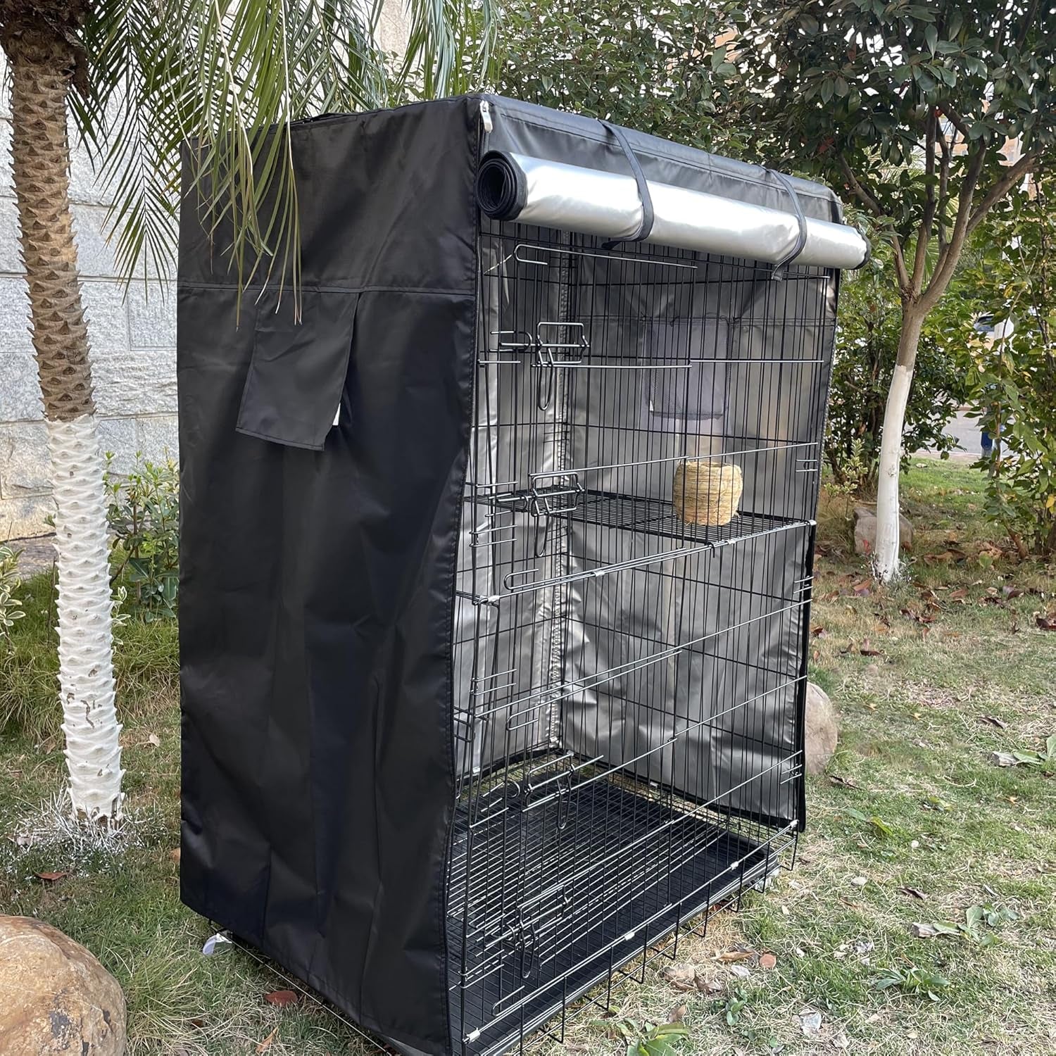 Birdcage Cover, Universal Bird Cage Cover Good Night Blackout, Parrot Cage Cover Breathable, Washable Parrot Cage Cover, Black, 20 "W X 20 "D X 30 "H