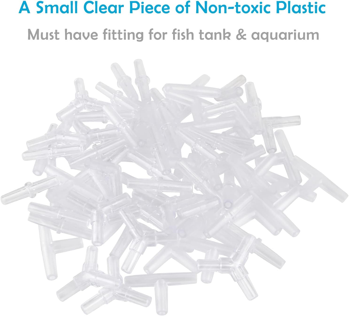 Aquarium Airline Tubing Connectors Plastic Inline Valve, Fish Tank Air Pump Connector, 40-Piece
