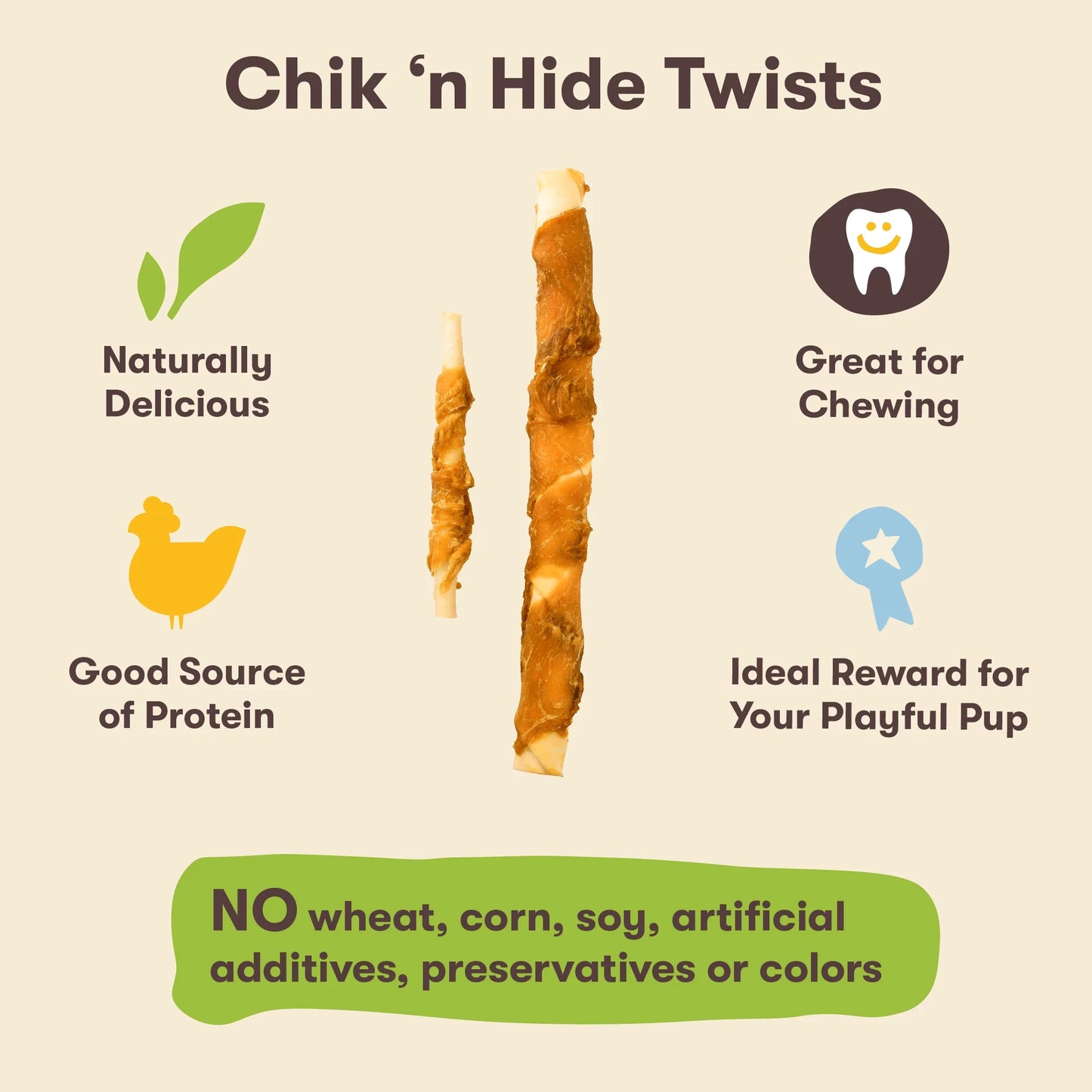 Hide Twists - Chicken Wrapped Rawhide Dog Treats - Small Twist - 1 Pound