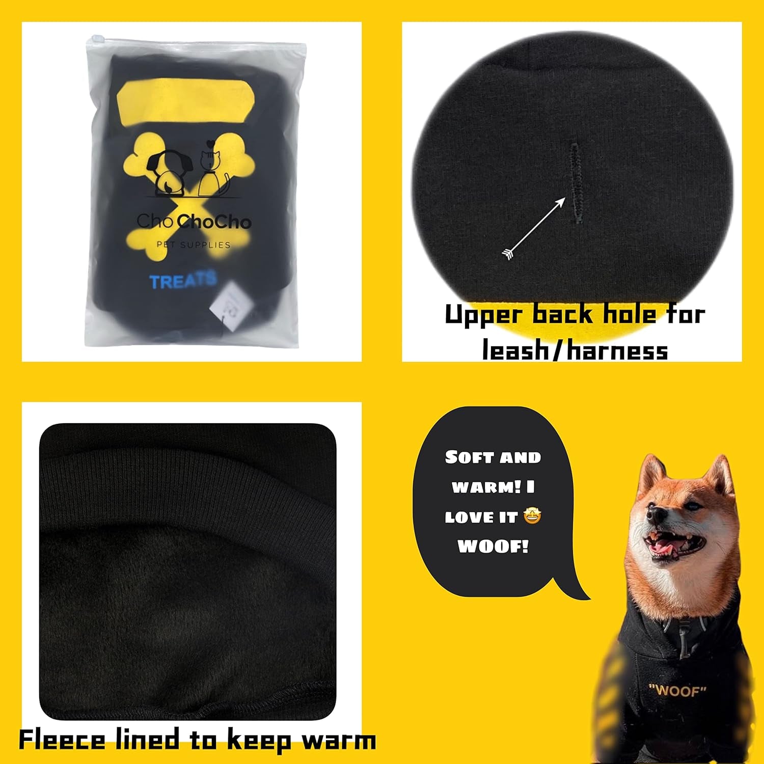 Stylish Dog Hoodie Dog Clothes Streetwear Cotton Sweatshirt Fashion Outfit for Dogs Cats Puppy Small Medium Large (XL, Yellow)