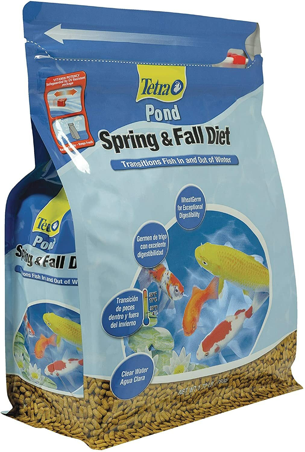 Tetrapond Spring & Fall Diet Floating Pond Sticks Fish Food, 1.72-Pound