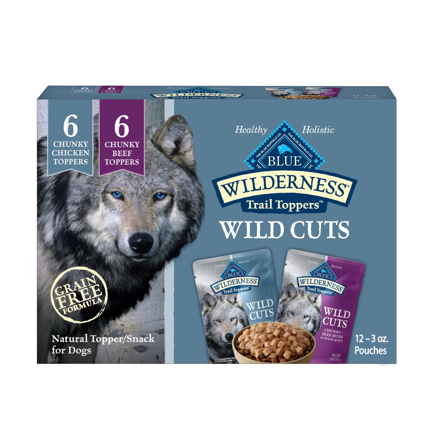 Wilderness Wild Cuts Wet Dog Food Toppers, Chicken & Beef, 3-Oz. (12 Count)