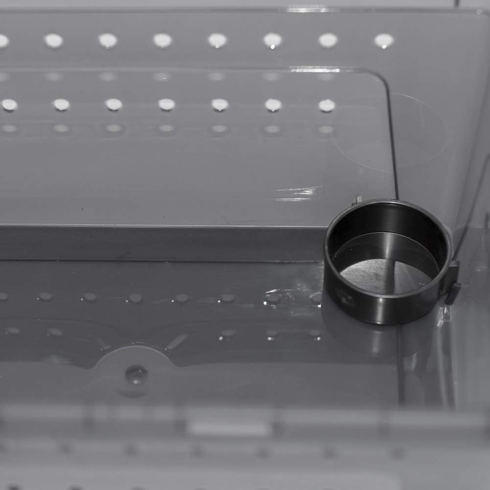 Portable Reptile Terrarium Habitat for Mini Pet Houses Breathable Holes Stackable Container (Black-L)