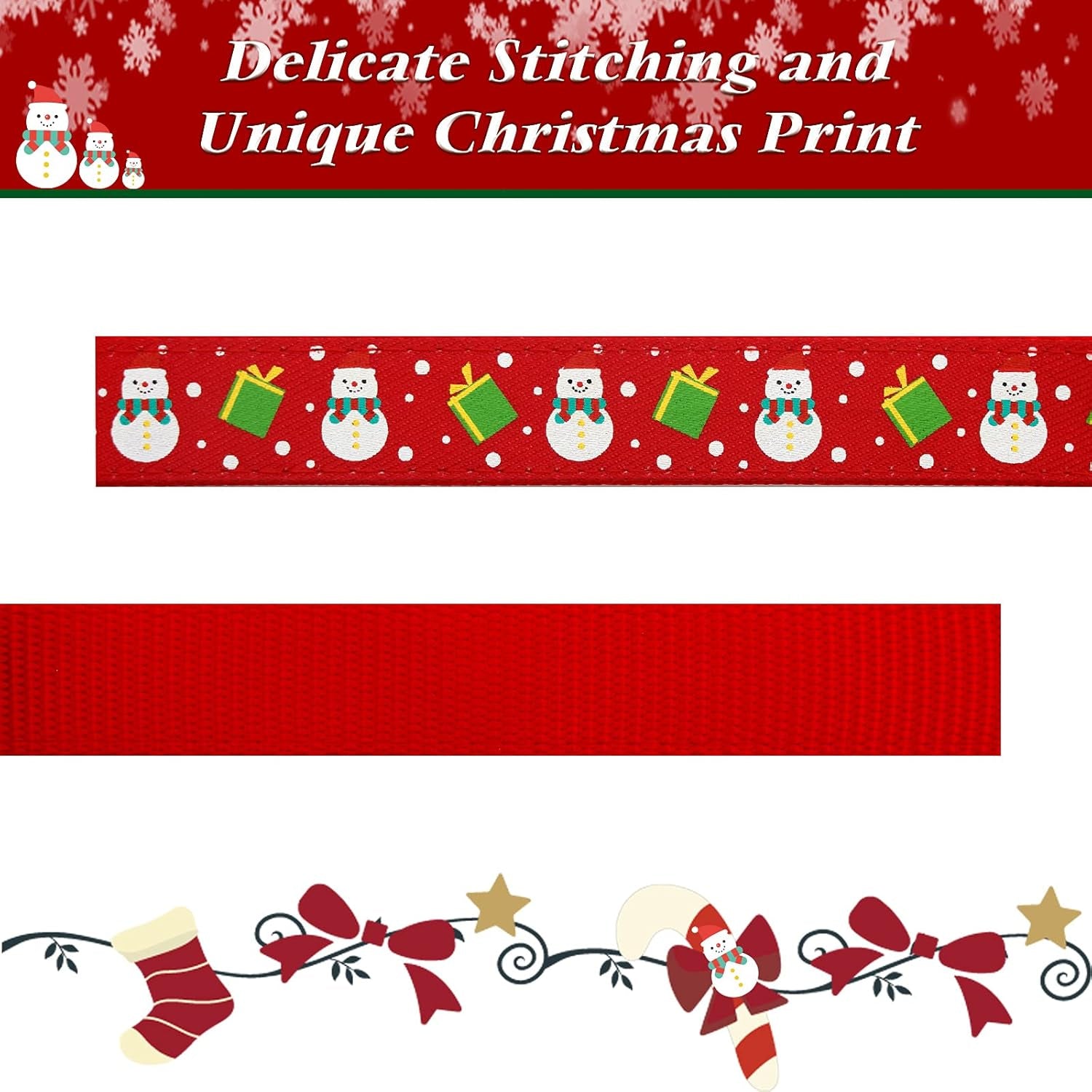 Adjustable Christmas Dog Collar with Antler Bow Tie Accessories for Medium Dogs