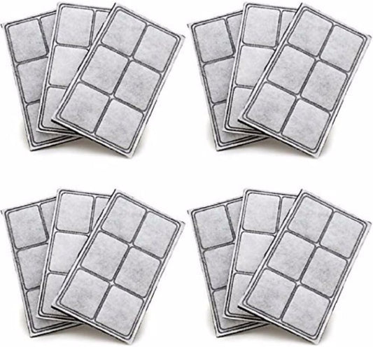 Premium Charcoal Water Filter Replacement Compatible with Drinkwell Platium Pet Fountain - 12 Packs