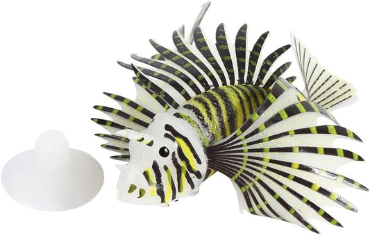 Artificial Lion Fish,Luminous Fake Fish,Aquarium Fish Tank Ornament,Glow Simulation Animal Decoration (Black)